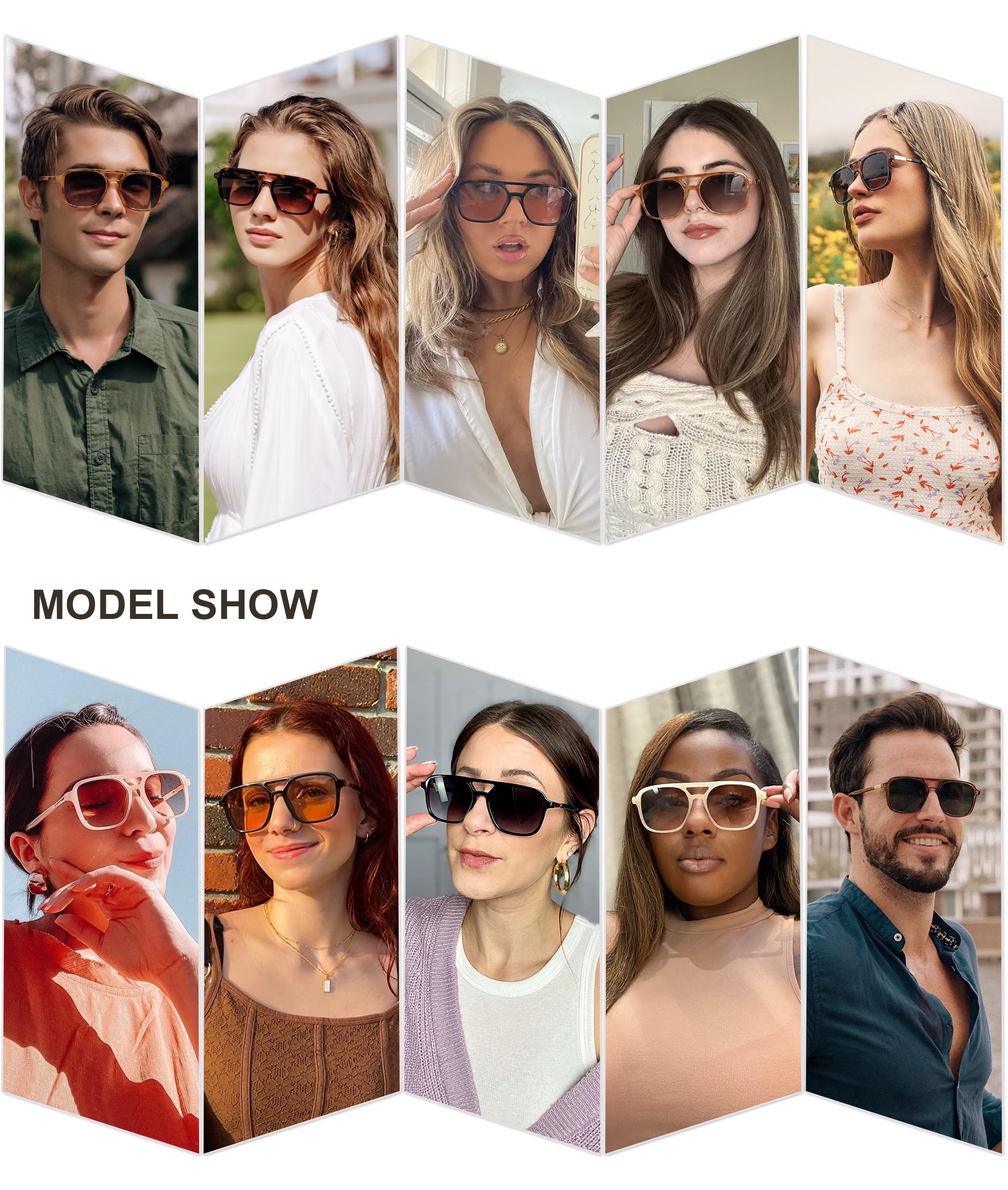 SOJOS Retro Aviator Sunglasses for Women Men,Trendy Rectangle Womens Mens Shades Sun Glasses SJ2202