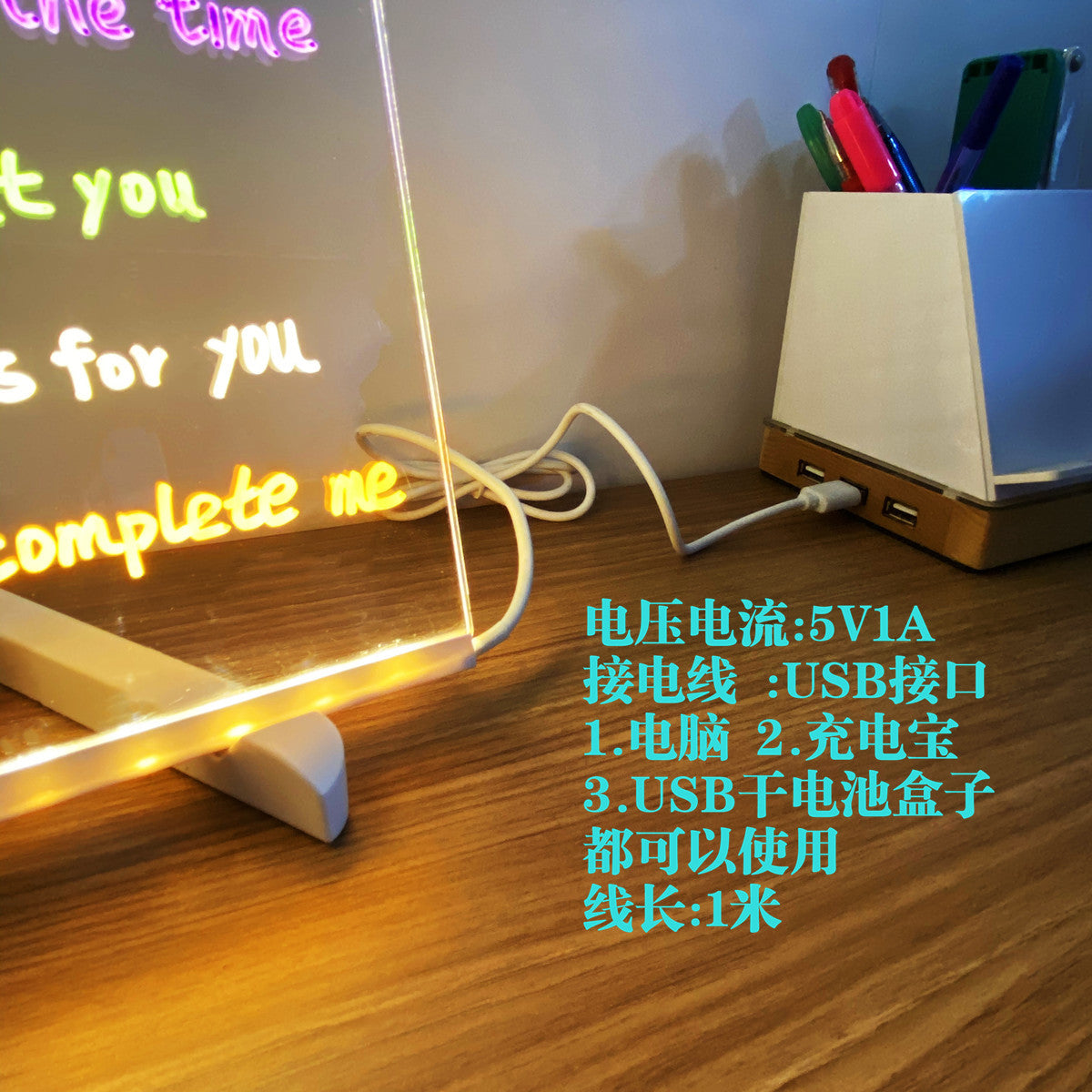 Children's Transparent Luminous Large Writing Board Household Erasable Small Whiteboard Acrylic Stand Message Board Cartoon with Light