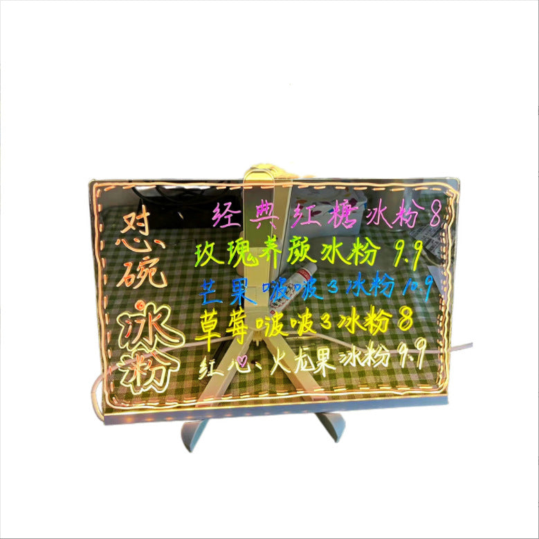 Children's Transparent Luminous Large Writing Board Household Erasable Small Whiteboard Acrylic Stand Message Board Cartoon with Light