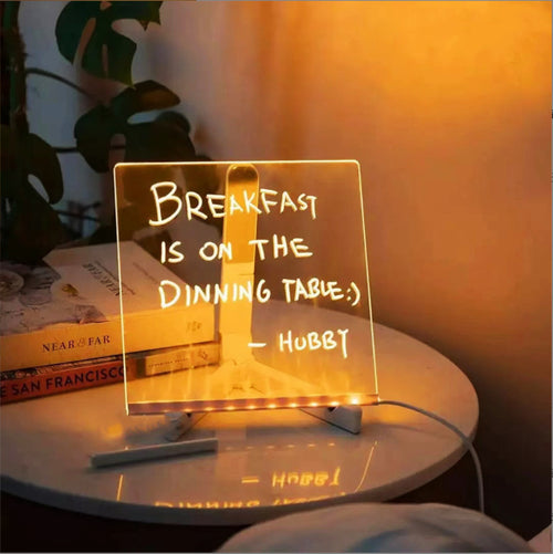 Children's Transparent Luminous Large Writing Board Household Erasable Small Whiteboard Acrylic Stand Message Board Cartoon with Light