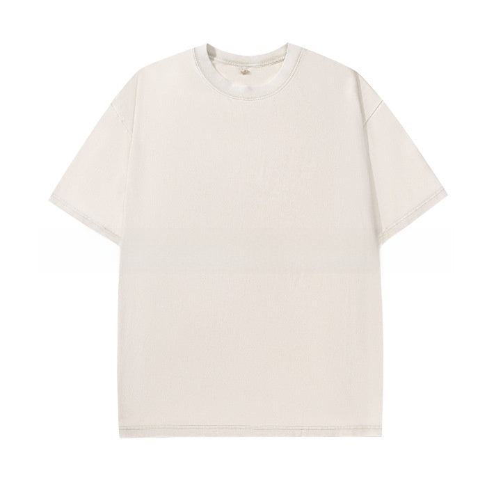 Pure Cotton Washed Distressed Loose T-Shirt