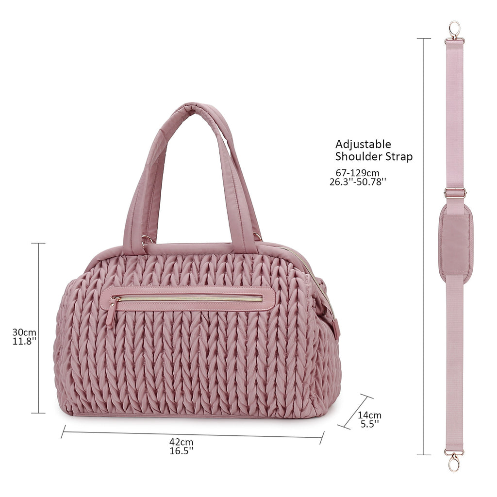Quilted Embroidery Insulated Mother Baby Bag
