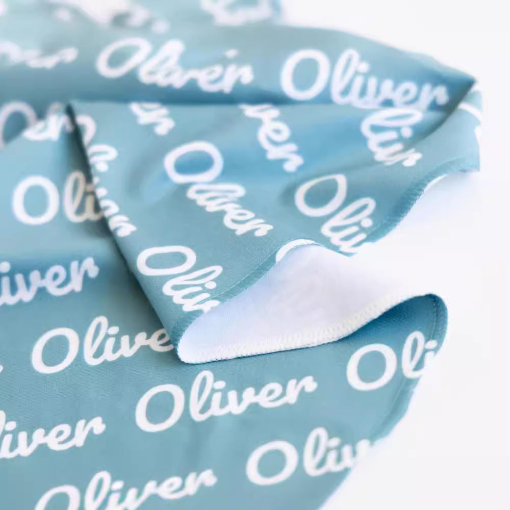 Personalized Baby Swaddle Blanket Letter Print