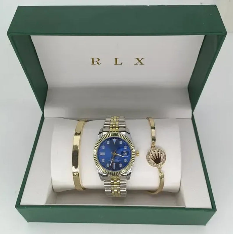 3Pcs Set Watch Luxury Designer High Quality Women Pink Dial Hollow Strap Fashion Gold Bracelet Quartz Wristwatch Student Ladies Watches Reloj Mujer with Box A3269