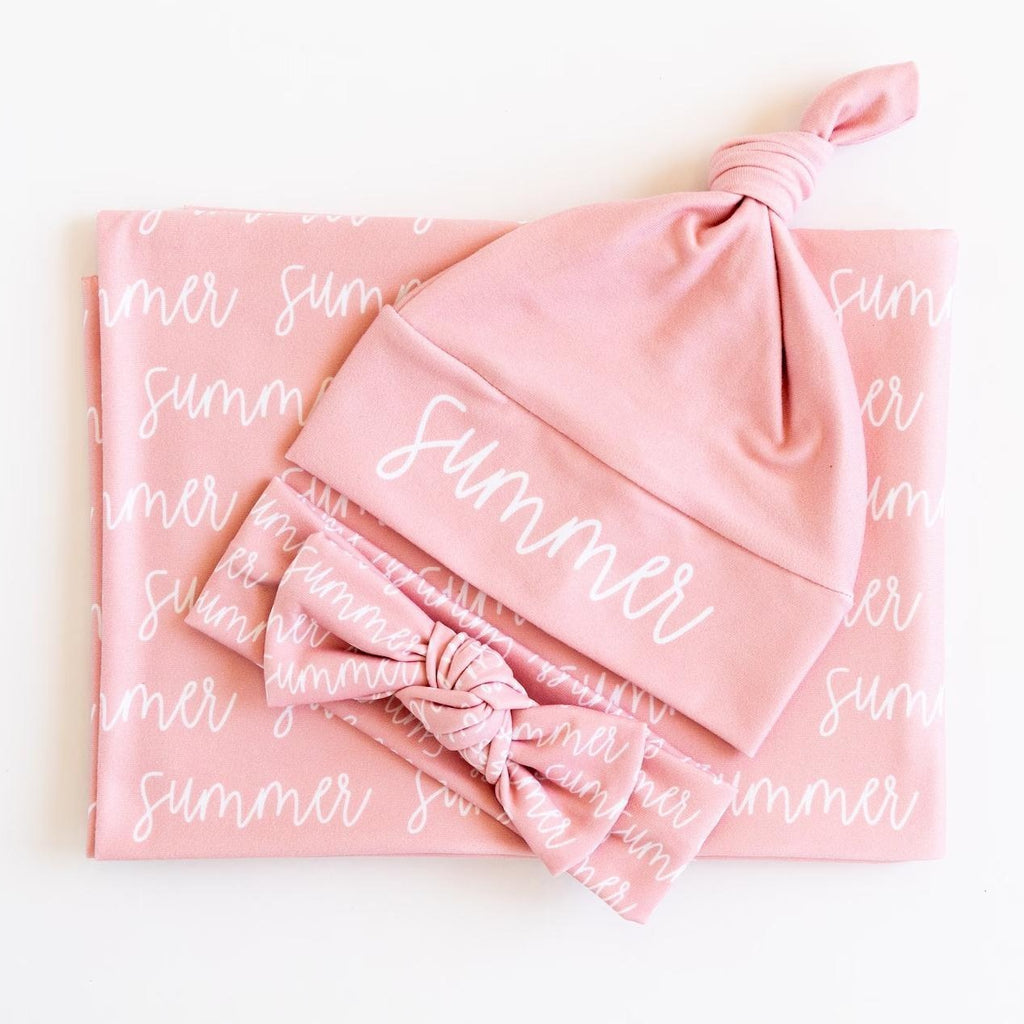 Personalized Baby Swaddle Blanket Letter Print